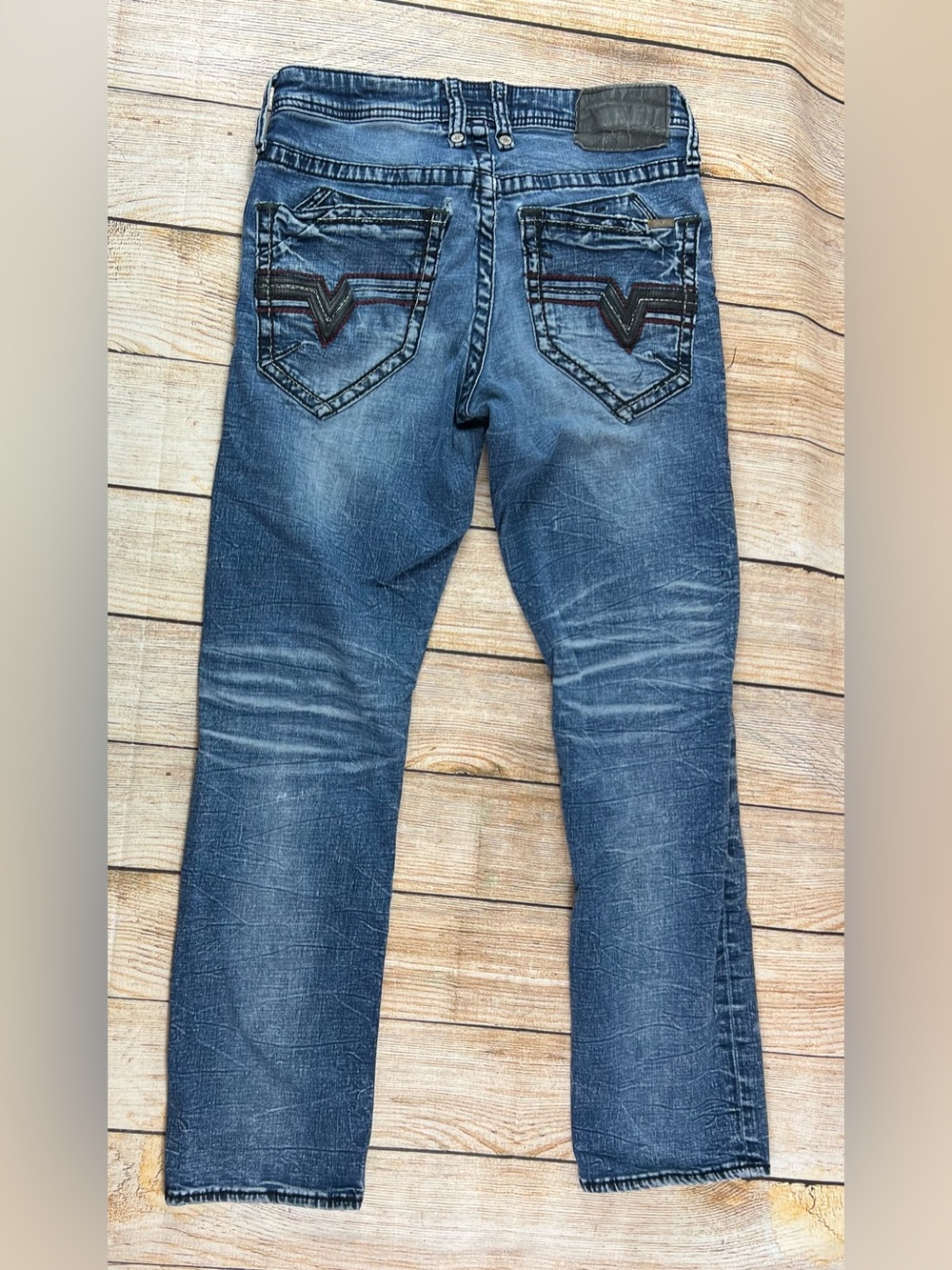 Mens The Buckle Salvage Mayhem Straight Regular Fit Denim Blue Jeans Size 31R